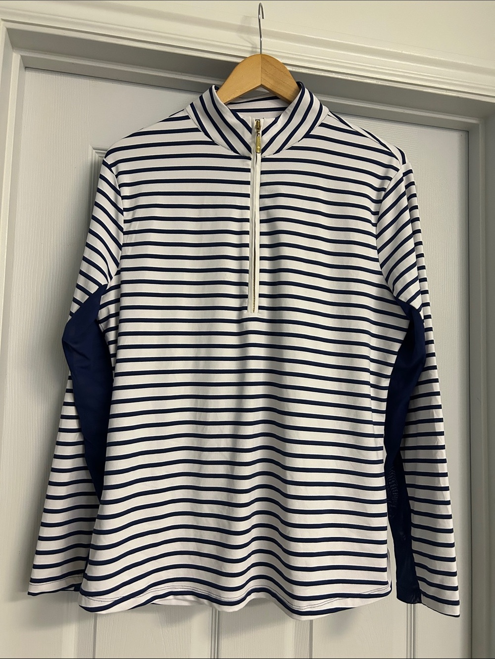 {Talbots} Cabana Life Sun & Swim 1/4 zip Pullover Long sleeve Quick Dry Top - Picture 2 of 7